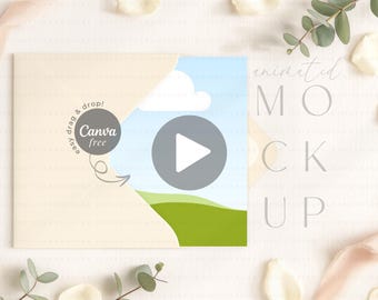5x7 Animated Wedding Invitation Mockup Canva Video Template
