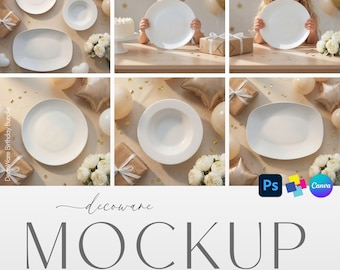 DecoWare Plate Bowl Platter Mockup Bundle Canva PSD