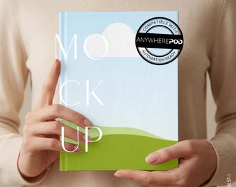 Hardcover Journal Mockup Printify Canva PSD