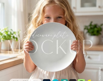 Mockup di piatto DecoWare in formato Canva PSD