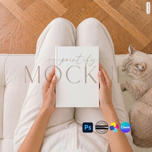 Hardcover Journal Mockup Printify Canva PSD