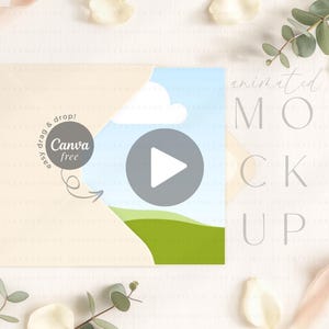 5 x 7 geanimeerde huwelijksuitnodiging Mockup Canva-videosjabloon
