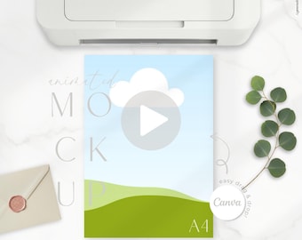 A4 Drucker Video Mockup Canva Vorlage