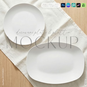 DecoPlate Platter Plate Mockup Set Canva PSD