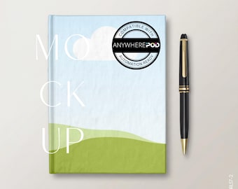 Hardcover Journal Mockup Printify Canva PSD
