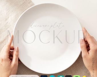 Mockup di piatto DecoWare in formato Canva PSD