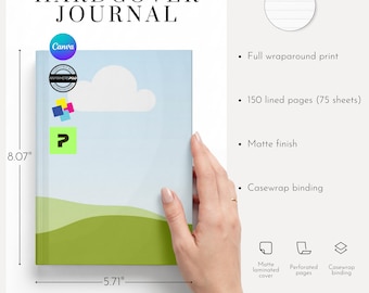 Hardcover Journal Mockup Printify Canva PSD