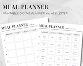 MEAL PLANNER PRINTABLE, Printable Meal Planner, Daily Meal Planner Printable, A4, Letter, A5 Planner Printable, Instant Download