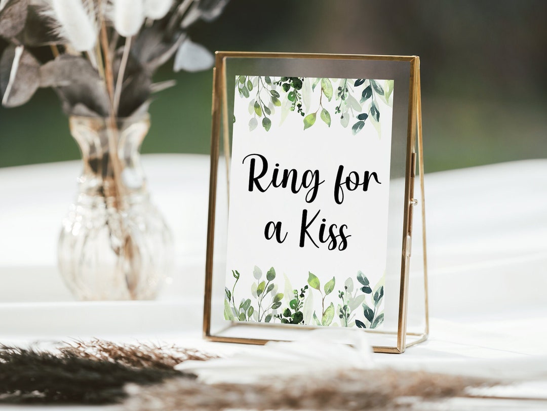 Hochzeit Schild Ring for a Kiss zum AUSDRUCKEN Glocke Kuss Etsy.de