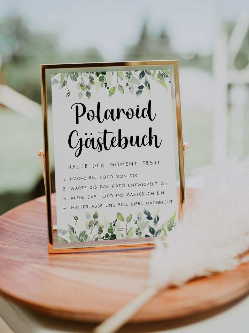 Gästebuch Hochzeit Polaroid Schild zum AUSDRUCKEN Etsy.de