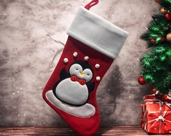 Felt Penguin Christmas Stocking – Winter Holiday Decor