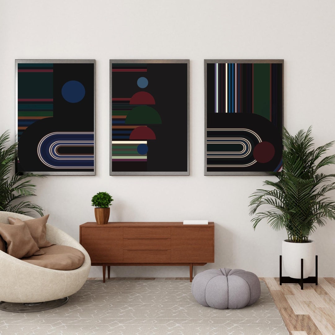 Geometric Mid Century Wall Art Print, Abstract Printable Art ...
