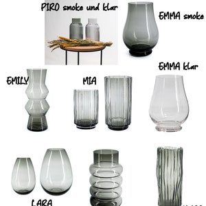 Design Blumenvase aus Glas Tisch-Deko Kristallglas Glasvase immagine 1