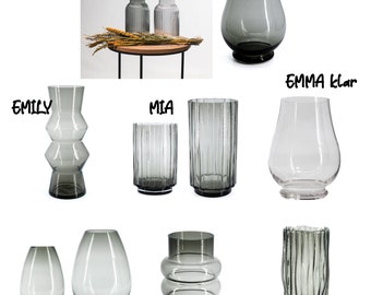 Design Blumenvase aus Glas Tisch-Deko Kristallglas Glasvase