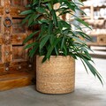 Seagrass basket round with insert flowerpot woven storage basket planter flower basket