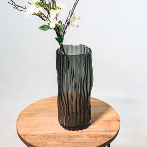 Design Blumenvase aus Glas Tisch-Deko Kristallglas Glasvase immagine 8