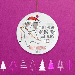 CAT CHRISTMAS Ornament | Custom Holiday Ornament | Christmas | Cat Love | Pet Ornament | Funny Ornament | Personalized Ornament 2024