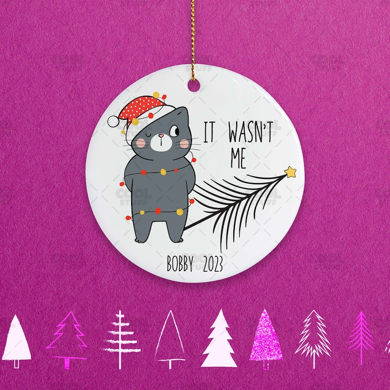 CAT CHRISTMAS TREE 2024 Ornament Custom Holiday Ornament Christmas Wasn