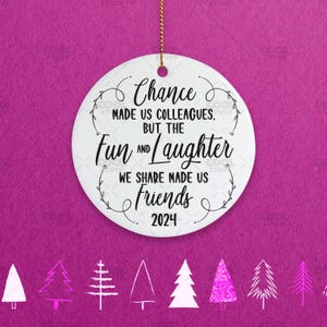 Christmas Ornaments | Coworker Funny Christmas Ornament | Work Ornament | Staff Ornaments, Friend Keepsake | Best Friend Gift 2024, BFF 2024
