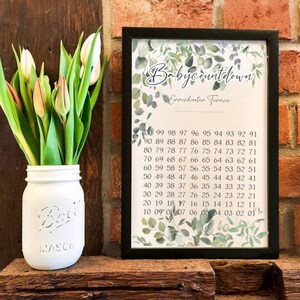 Poster Babycountdown I personalisierbar I 100 Tage bis zur Geburt I Kalender zum Ankreuzen I auch zum Selberdrucken (PDF)