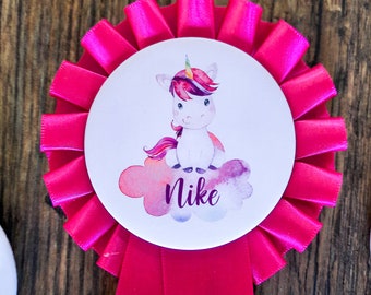 Personalisierter EINHORN Button, Anstecker, Kindergeburtstag, Geschenk zum Geburtstag für Kinder