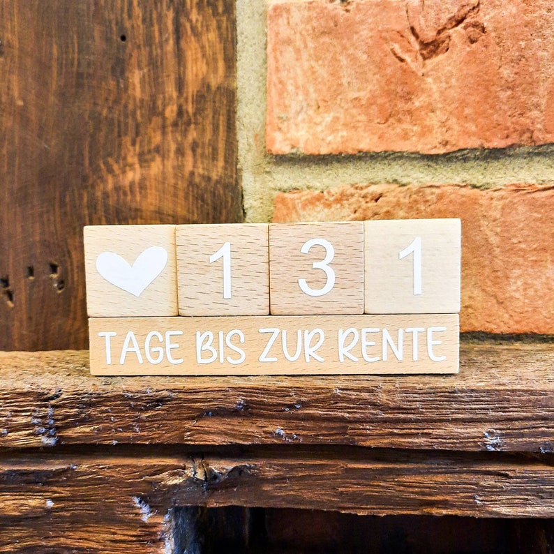 Rentencountdown I Countdown HOLZ I Geschenk zur baldigen Rente/ Ruhestand Bild 2