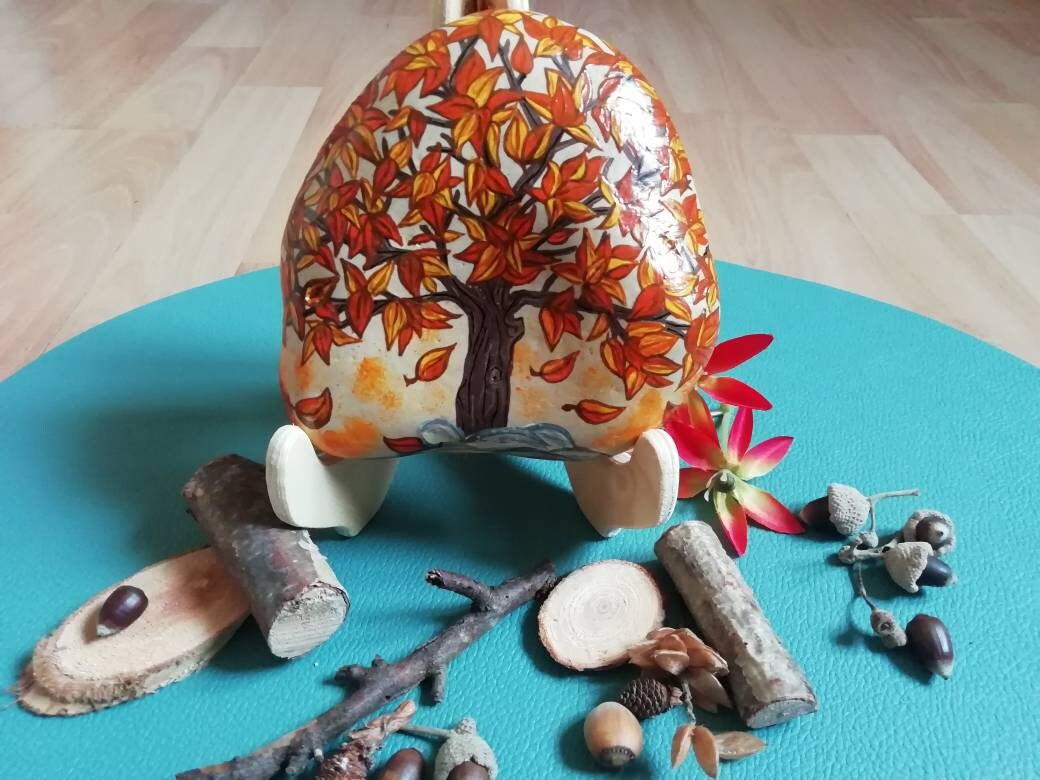 Galet Arbre d'automne