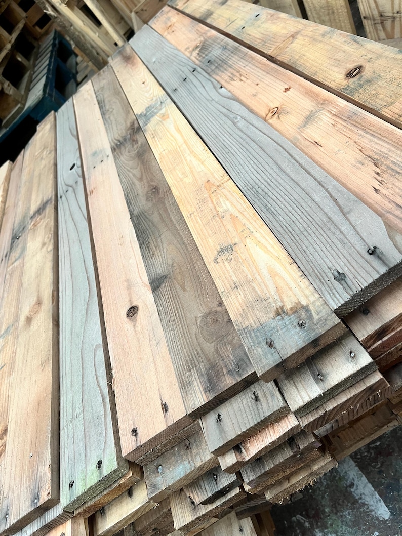 Reclaimed Pallet Wood, Recycled, Rustic Distressed Boards for DIY projects- Multiple Finishes Available image 5