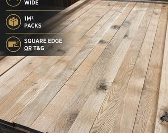 Rustic Oak Wall Cladding | Character Oak Timber Panels | Interior & Exterior Wood Wall Panelling | Feature Wall | 1m2 Pack