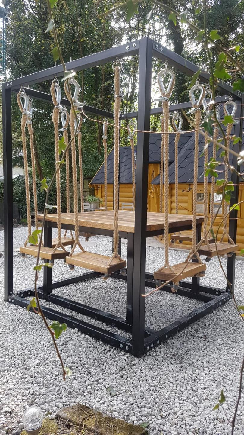 Picnic table 2025 with swing seats