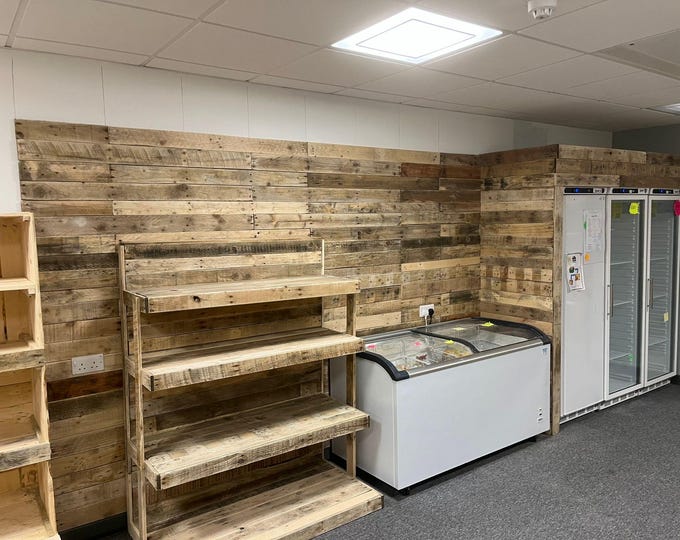 Reclaimed Pallet Wood Wall Cladding - Scorched Effect, Mixed Pine, 15 Square Meters