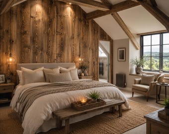 Luxury Charred Wood Wall Panels | Brushed Timber Cladding | Rustic Interior Feature Wall | Farmhouse Decor | Sold By The Square Metre