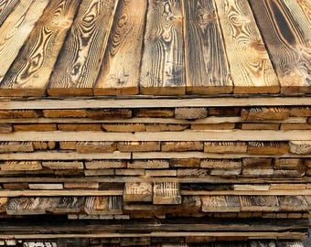 15sqm Reclaimed Scorched Pallet Wood Boards | Recycled Rustic Timber Cladding | DIY projects | Bulk Buy Covering 15sqm Area