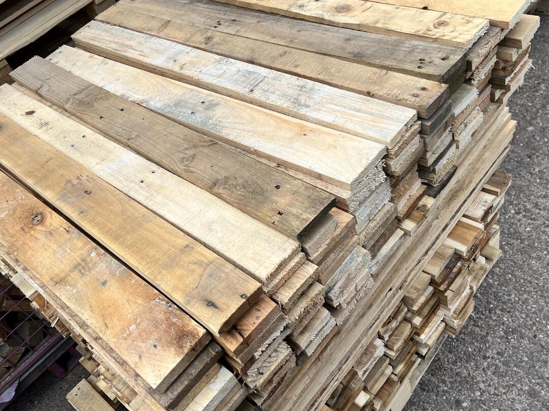 Reclaimed Pallet Wood Wall Cladding - Scorched Effect, Mixed Pine, 15 Square Meters