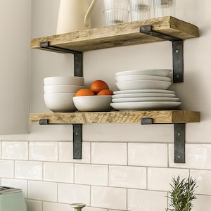 Reclaimed Scaffold Boards | Cut To Size Shelves- Multiple Finishes - Rustic Planks Great For DIY| Furniture | Shelving (Includes Brackets)