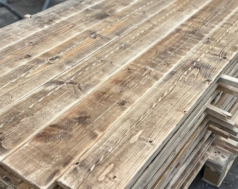 Tablones de madera recuperada con efecto rústico, revestimiento rústico / secado al horno / Varios tamaños y acabados disponibles - Se venden en paquetes de 1 m².