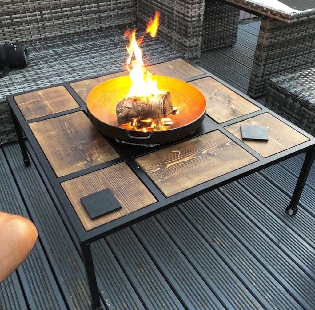 Fogata rectangular grande de mesa, combustible de bioetanol portátil,  hormigón, sin humo, hoguera de mesa, chimenea de mesa, fabricante de olores  de