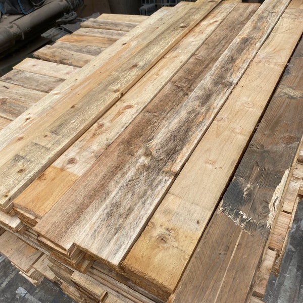 5m2 Reclaimed & Recycled, Untreated Pallet Wood | Timber Cladding DIY Rustic Boards| Bulk Discounts | Multiple Finishes