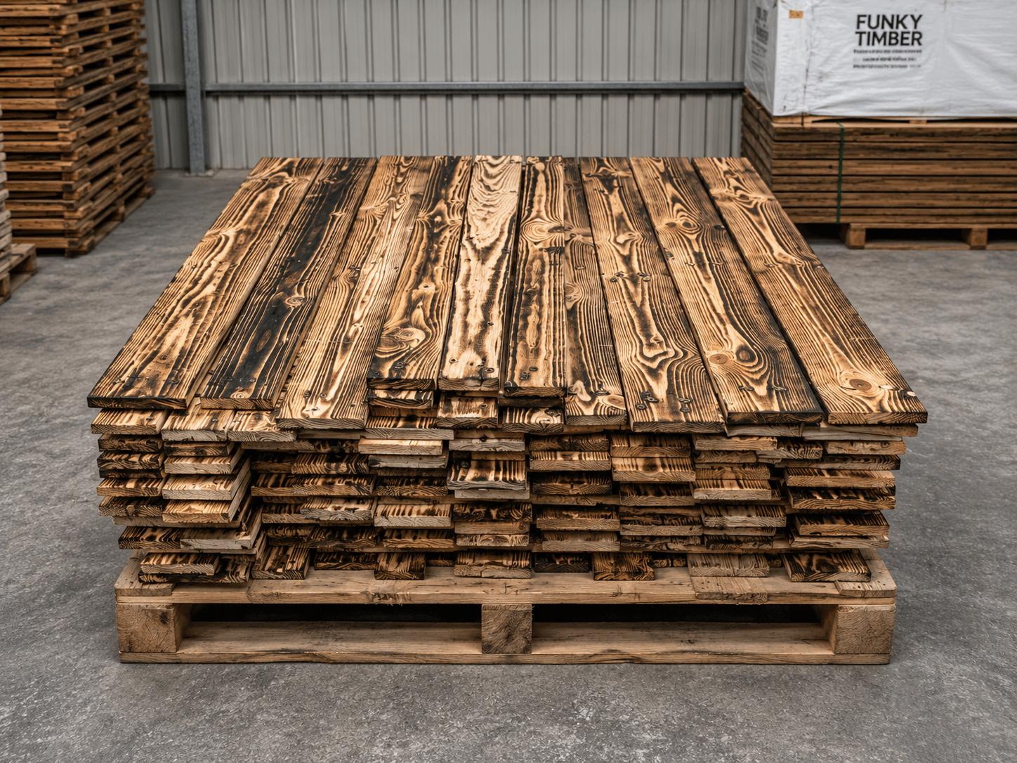 Revêtement Mural En Bois Recyclé De Palette, Effet Brûlé, 15 M², Pins Divers