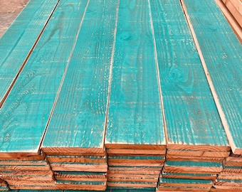 Turquoise Rustic Timber Cladding - 1sqm- Multiple Finishes | Sizes Available