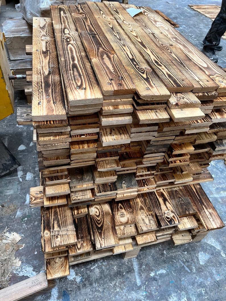 Scorched Reclaimed Pallet Wood Cladding