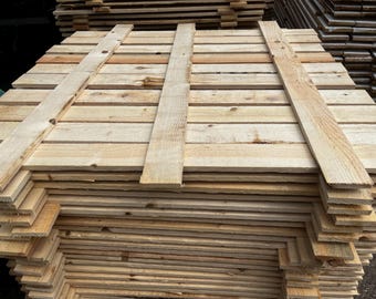 Tableros de madera para palets nuevos (paquete de 20 tableros) / FSC secado al horno - Revestimiento de paredes - Paredes decorativas y proyectos de bricolaje