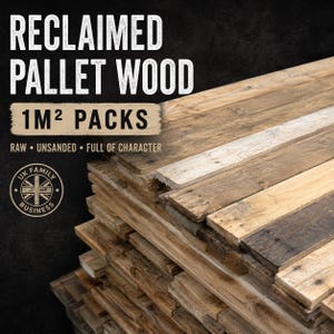 Reclaimed Pallet Wood Wall Cladding – Rustic Timber Boards - Planks, Recycled Wood for Feature Walls & DIY Projects – 1m2