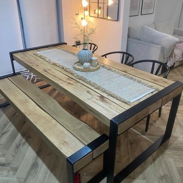 Rustic Dining Table - Etsy UK