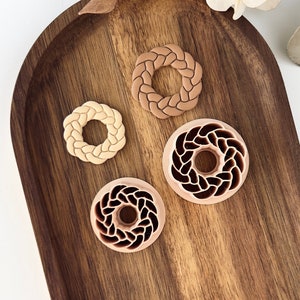 Rattan Circle Polymer Clay Cutter, Rattan Donut Clay earring Cutter, Geometric cutter, Circle clay cutter, Earring making tool