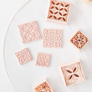 Tile Polymer Clay Cutters | Embossing Cutter | Detailed Clay Earring Cutters | Jewelry Making | Clay Tools