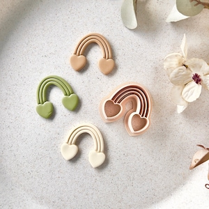 Rainbow Clay Cutter | Valentine&#39;s Day Polymer Clay Cutters | Heart Cutter | Clouds Cutter| Jewellery Tools