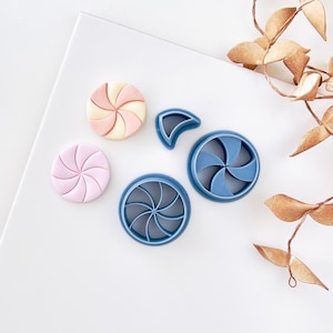 Set of 3 Christmas Lollipop Polymer Clay Cutter, Christmas Candy Embossed cutter, Candy Earrings, Christmas Lollipop Clay Cutter