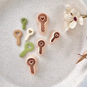 Key clay cutter | heart shape cutter for polymer clay | Valentines clay cutter |clay stamp | clay tools