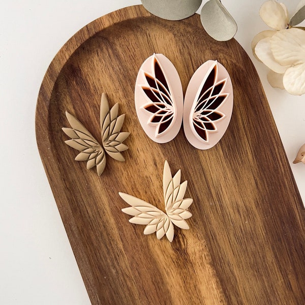 Wings Polymer clay cutter set ( 2pc), Embossed Wings Cutter, Wings earrings, Half Wing cutter, Wings Earring cutter